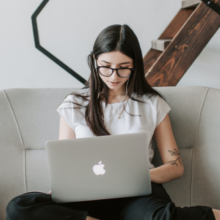 girl with a laptop image